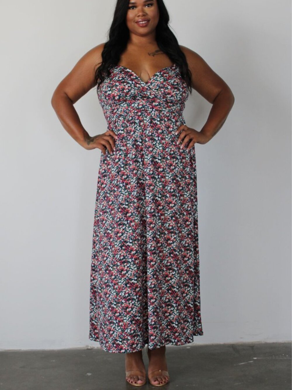 Plus Size V Neck Maxi Dress 5X